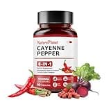 NaturePlanet Cayenne Pepper Capsules Organic Capsaicin Supplements with Beetroot Ashwagandha Hawthorn Turmeric Cinnamon Ginseng for Circulation Immune Support 90 Capsules- Made in USA