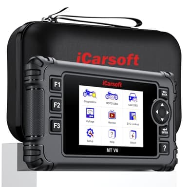 iCarsoft MT V6 Motorcycle Diagnostic Tool for BMW Full System/115 Reset/197 Actuation Test, Motorbike OBD2 Scanner+Car Engine Code Reader, ABS Bleeding/Throttle Valve adaptation/10-Pin Adapter