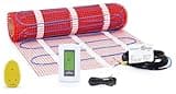 20 Sqft Heating Mat System, 120V Electric Radiant Floor Heating System for Tile and Stone with Floor Sensing Thermostat Aube TH115-AF-120S. Heated Tile, Stone, Vinyl