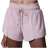 Cethrio Running Shorts for Women Elastic Waisted Drawstring Plus Size Workout Shorts Casual Soft Loose Hiking Yoga Shorts