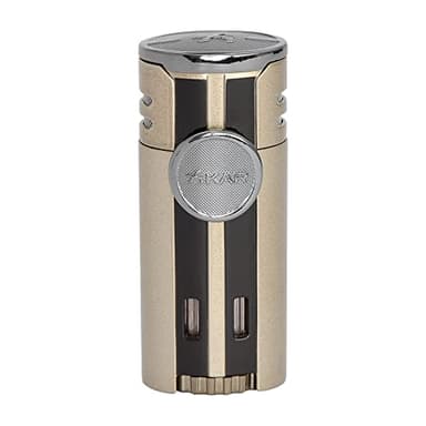 Xikar HP4 Quad Cigar Lighter, Four-Angled Jet Flames, Oversized Flame Adjuster, Pull-Down Ignition, Oversized Fuel Windows, Sandstone
