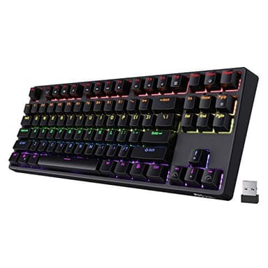 RK ROYAL KLUDGE RK87 Sink87G RGB 80% Mechanical Keyboard, Wireless 2.4G Tenkeyless Mechanical Keyboard with Programmable Software, 87 Keys, Tactile Brown Switches