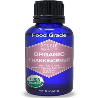 Organic, Frankincense Essential Oil, Food Grade, for Face – 100% Pure, Frankincense, Resin, Oil, Boswellia Serrata, Edible, by Zongle Therapeutics, 1 OZ