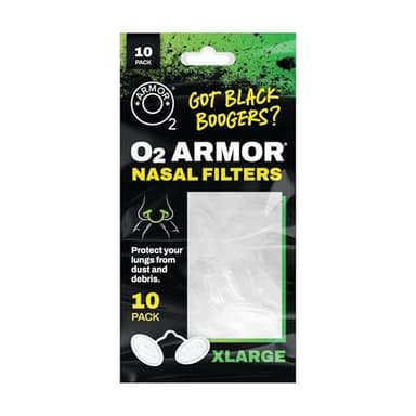 O2 Armor Nose Filters for Welders & Allergies - Nose Filter for Dust - Nasal Filters for Welding - Nose Dust Mask for Construction (10 Pack, Size X-Large)