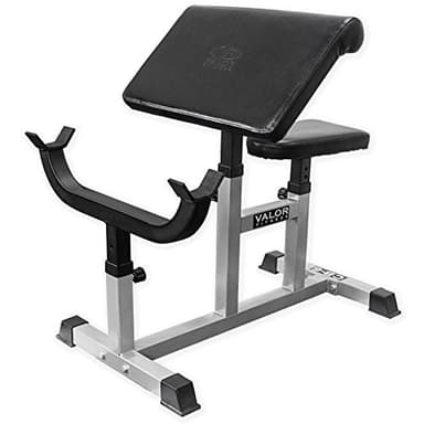 Valor Fitness Preacher Curl Bench – Bicep Curl Station with Contoured Arm Pad & Pivot Design for Strength Training, for Curl Bar & Dumbbell Arm Workouts
