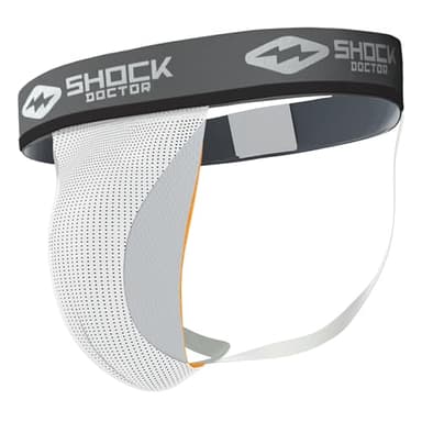 Shock Doctor Athletic Supporter with Cup Pocket, Jock Strap Protection, (Cup Not Included), WHITE, Adult: Small