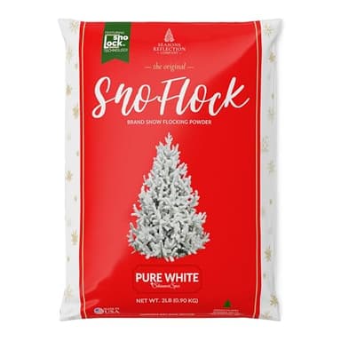 SnoFlock The Original Premium Self-Adhesive Snow Flock Powder with ShimmerSpec for Christmas Trees & Decor | Made in USA | 2 lbs