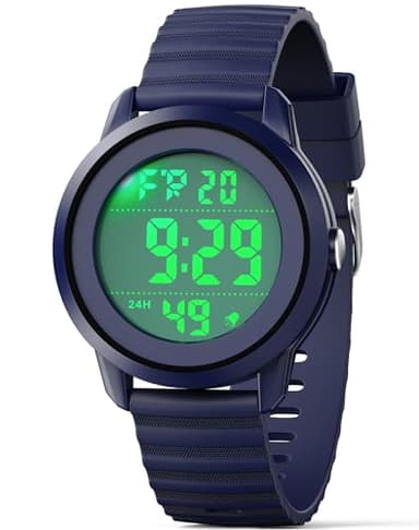 CKV Kids Watch Digital for 10-18 Boys Girls, 30M Water Resistant 1.5'' Sports Wristwatch for Kids with Backlight, Countdown, Stopwatch, Alarm