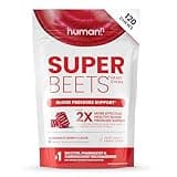 humanN SuperBeets Heart Chews, Nitric Oxide and Blood Pressure Support, Grape Seed Extract & Non-GMO Beet Root Powder Energy, Pomegranate Berry Flavor, 120 Count
