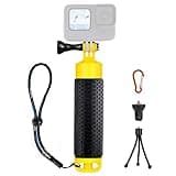 YALLSAME Floating Hand Grip Underwater Handle Mount with Detachable Tripod Stand for GoPro Hero 13 12 11 10 9 7 8 6 5 4 Max Mini Session DJI Action Camera Ideal for Diving Snorkeling Swimming Sport
