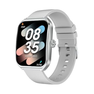 AOLON Smart Watches for Men Women, 1.83" HD Display with 3D Curved Glass, Metal Fitness Smart Watch with Heart Rate, SPO₂, Sleep & Stress Monitoring Fitness Tracker with Android & iOS（Silver）