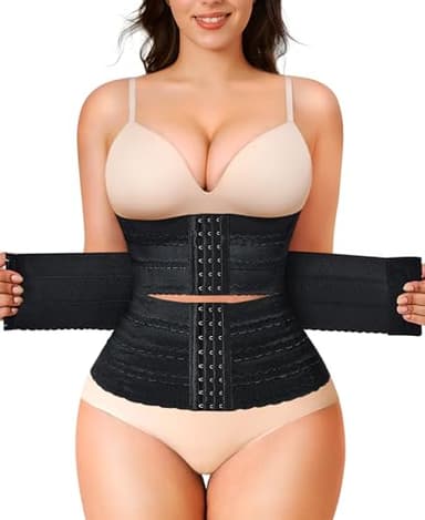 LODAY Segmented Waist Trainer for Women Corset Shapewear Waist Cincher Tummy Control Faja Body Shaper(Black,Small)