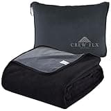 Waterproof Blanket for Bed Intimacy - Lightweight Double Fleece Couples Blanket Extra Soft & Noiseless - Couch Waterproof Cover with Extra Soft Travel & Storage Bag (80"x60") Black/Dark Gray