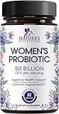 Probiotics for Women's Digestive Health, 50 Billion CFU for Vaginal pH, Gut Health & Immune Support, Daily Probiotic Supplement for Feminine Health, 5 Strains, Gluten Free - 60 Capsules