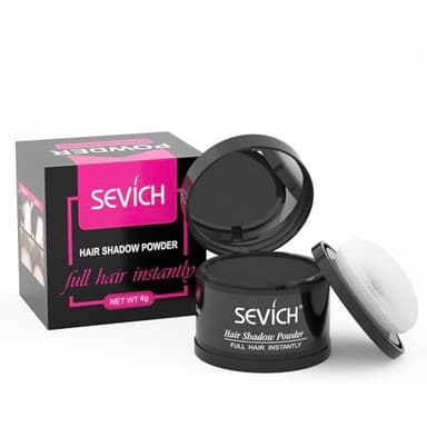 Sevich Hairline Powder,Instantly Conceals Hair Loss, Root Touch up Powder, Hair Shadow Toppers for Women & Men, Touch Up for Thinning Gray Hair, Windproof & Sweatproof,Black