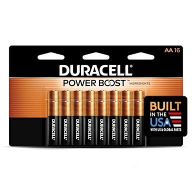 Duracell Coppertop AA Batteries with Power Boost Ingredients, 16 Count (Pack of 1) Long-Lasting Alkaline Double AA Battery for Household and Office Devices