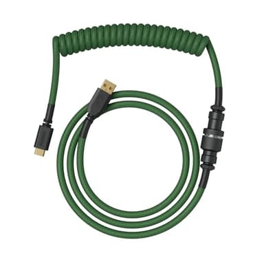 Glorious Coiled USB-C Keyboard Cable – Artisan Braided, Detachable for Mechanical Keyboards (Forest Green)