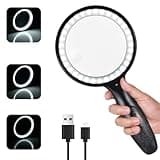Magnifying Glass with Light, 30x 60x Magnifying Glass for Reading Lighted - 33 LEDs Magnifying Glass Magnifier Magnifier with Light