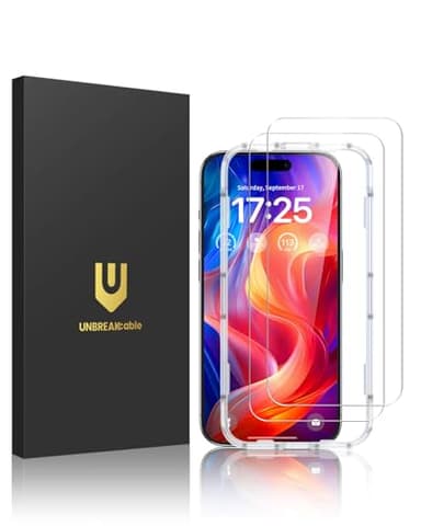 UNBREAKcable 2-Pack Screen Protector for iPhone 16 Pro, Double Shatterproof Tempered Glass [Easy Installation Frame] [9H Hardness] [99.99% HD Clear] [Case Friendly] for Apple iPhone 16 Pro 6.3 inch