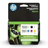 Original HP 951 Cyan, Magenta, Yellow / 950XL Black Ink Cartridges (4-pack) | Works with HP OfficeJet 8600 Series; HP OfficeJet Pro 251dw, 276dw, 8100, 8600 Series | Eligible for Instant Ink | C2P01FN