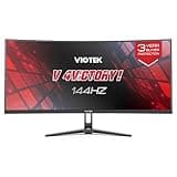 Viotek GNV34DBE4 34 Inch UWQHD 144Hz Curved Gaming Monitor | Ultra-Wide 21:9 3440x1440p, 1ms MPRT, 4000:1 Contrast, 140% sRGB, HDR, FreeSync & G-Sync Ready, PIP/PBP