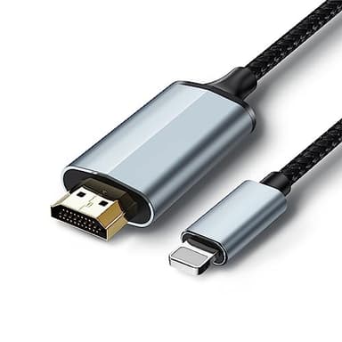 lulaven Lightning to HDMI Adapter • 1080P HD • HDMI Cable for iPhone to TV • Compatible with iPhone14, 13, 12 & YouTube to TV Output • 6.6FT (Does Not Support iPhone 17/16/15 or Streaming Netflix)