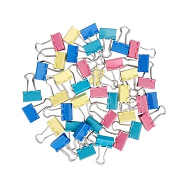 40-Pack Mini Binder Clips in 4 Colors (Blue, Yellow, Red, Green), 15mm/0.6-Inch Small Paper Clips for Home, School, Office and Business