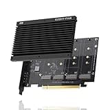 EZDIY-FAB Quad M.2 PCIe 4.0/3.0 X16 Expansion Cad with Heatsink, Support 4 x PCIe NVME M.2 SSD, RAID-on-CPU (VROC) in Intel Platform and PCIe 4.0 RAID in AMD Platform, M/B PCIe Bifurcatin is Required