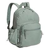 adidas Weekender Sport Fashion Compact Smaller Backpack with Detachable Mini Valuables Pouch, Silver Green, One Size