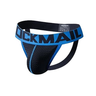 Mens Jockstrap Underwear Wide Belt Athletic Supporter Mens Thongs Sport Underwear Jock Strap (Medium, 218black)