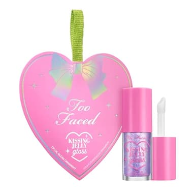 Too Faced Kissing Jelly Ornament | Holiday Hydrating Lip Oil Gloss with Sheer Coverage, Instant Moisture + Iridescent Shine
