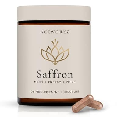 Natural Appetite Suppressant for Weight Loss – Organic Saffron Extract with BioPerine® for Enhanced Absorption – Supports Energy & Mood (90 Capsules)