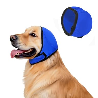 Novadex Dog Ear Muffs Noise Protection, Water-Resistant, No-Shake Ear Muffs for Grooming, Bathing, Swimming & Noise Relief (Blue, Small)