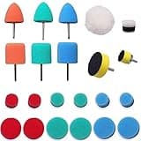 SI FANG 22 Pcs Mini Buffing Polishing Pads Kit, Car Details Mini Polisher Foam Pads for Drill Rotary Tool Buffer Tight Area Detailing Paint Polish Waxing & Glaze, Interior Headlight Door Handles