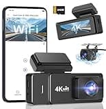 Otovoda Dash Cam Front Rear, 4K+1080P WiFi Dual Dash Cam, with Free 64GB Card, Dash Camera for Cars with APP, 2.99” IPS Car Camera, Night Vision, 170°Wide Angle, 24H Parking Mode, Loop Recording