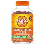 Metamucil Fiber Gummies for Adults with Vitamins C, D, B12 for Metabolism, No Sugar Added Citrus Berry Flavor, 5g Plant Based Prebiotic Fiber Supplement Blend, 120 Count