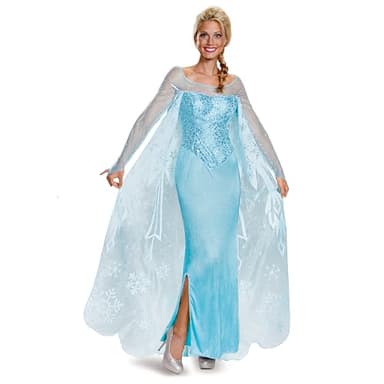 Disguise Women's Elsa Prestige Adult, Blue, Small