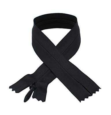 Zipperstop Unique Zipper YKK #5 Heavy Conceal - Invisible (Bridal Wear), Select Length and Color (Length 24 inches, Black) Wholesale Authorized Distributor YKK®