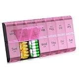 XL Large Weekly Pill Organizer 2 Times a Day, Extra Big 7 Day Pill Box Am Pm, Daily Pill Case Medicine Organizer with 14 Compartments, Day Night Pill Container for Fish Oils, Vitamin, Supplement