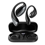 Haowolf Open Ear Headphones, Bluetooth 5.4 True Wireless Earbuds Air Conduction Headphones with Mic Clear Calls, Comfort Fit Over Ear Headphones with Ear Hooks, 56H Playtime, IPX6 for Sport, Black