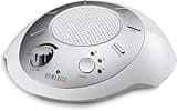 Homedics SoundSleep White Noise Sound Machine, Silver, Small Travel Sound Machine with 6 Relaxing Nature Sounds, Portable Sound Therapy for Home, Office, Nursery, Auto-Off Timer, by Homedics