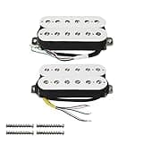 FLEOR High Output Alnico 5 Guitar Pickup White Neck and Bridge Humbucker Pickups Set