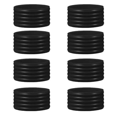 Good elasticity 8 Pcs Black Tennis Racket/Pickleball Paddles/Squash Silicone Ring Racket Grip Bands Rubber Ring,Grip Finishing Ring/Racquet Grips Overgrip (8pcs black)
