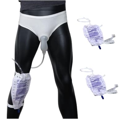 Vojefeb Mens Incontinence Protective Briefs – Includes 3 Urine Bags for Reliable Protection Medium
