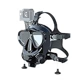 SMACO Full Face Diving Mask with Camera Mount, Full Face Scuba Mask for Adults Compatible with S400/S400 Plus/S400 Pro/S700 Scuba Diving Tank, Diving Mask Kit with Comfortable Breathing Design—Black