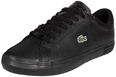 Lacoste Mens Powercourt Sneaker, Black/Green Croc, 13