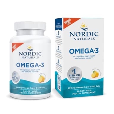 Nordic Naturals Omega-3, Lemon Flavor - 90 Soft Gels - 690 mg Omega-3 - Fish Oil - EPA & DHA - Immune Support, Brain & Heart Health, Optimal Wellness - Non-GMO - 45 Servings