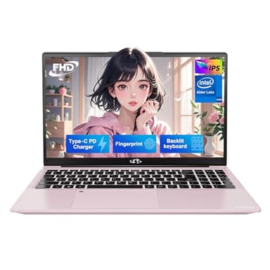 NIMO 15.6" IPS FHD-Laptop-Computer, Intel Pentium Quad Core N100 8GB RAM 128GB SSD (Beat i3-1115G4, Up to 3.4GHz) Backlit Keyboard Fingerprint Type-C WiFi 6 BT5.2, for Student and Home