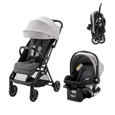 Graco® Ready2Jet Travel System – Compact Travel Stroller with Automatic Fold and SnugRide Lite Infant Car Seat