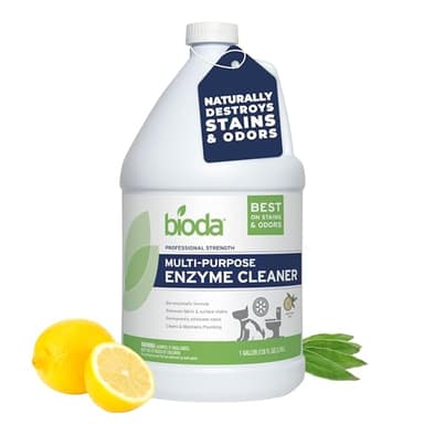 Bioda Multi-Purpose Probiotic Enzyme Cleaner and Deodorizer | Professional Strength | Trash Can Deodorizer, Pet Stains and Odors, Drains, Floors, Bathrooms, Toilets | Made in USA | 1 Gallon